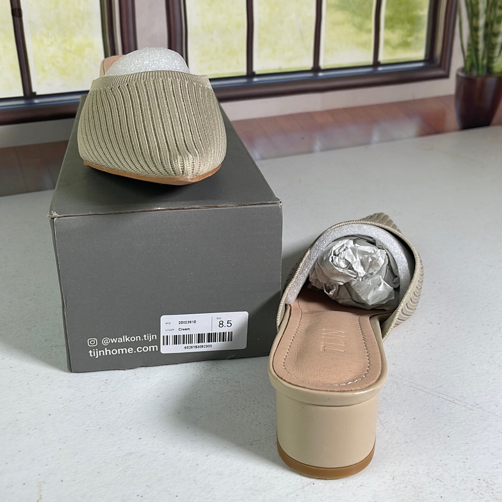 TIJN Helka Women Mule Shoes in Cream